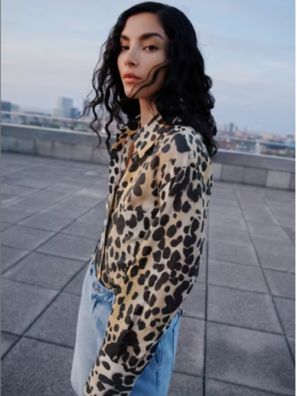 Mng Mango Leopard Print Shirt With Pocket Size 12